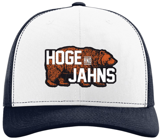 HOGE & JAHNS LOGO SNAPBACK HAT. (WHITE/NAVY)